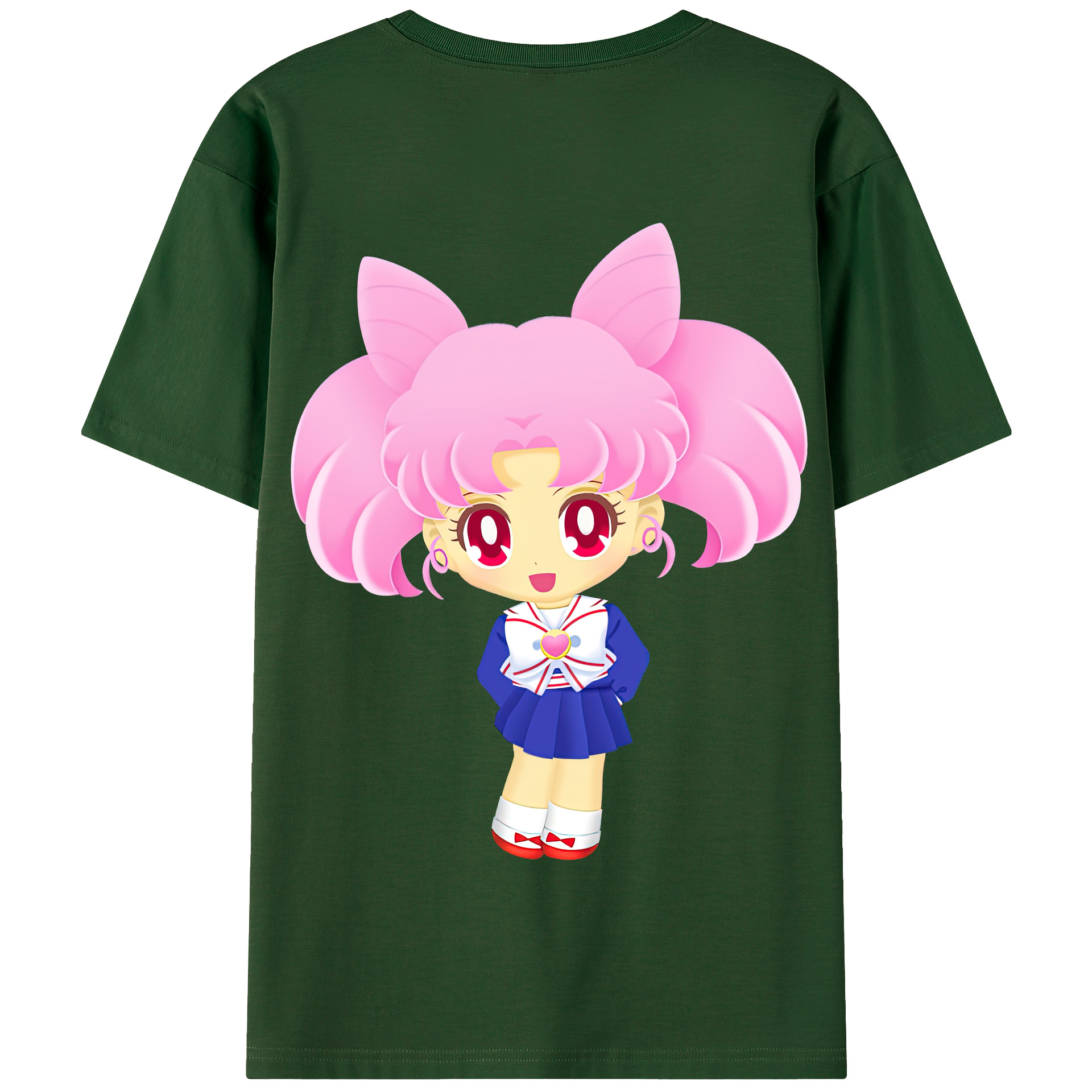 （画像用） 美少女戦士セーラームーン ちびうさ Sailor Moon Chibiusa Tsukino Usagi Small Lady Serenity 綿100％半袖Tシャツ（背面プリント）